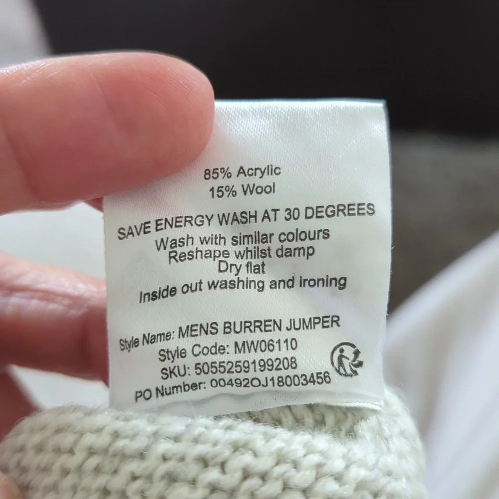Emerald Isle Knitwear Gray Wool Blend Burren Jumper Sweater